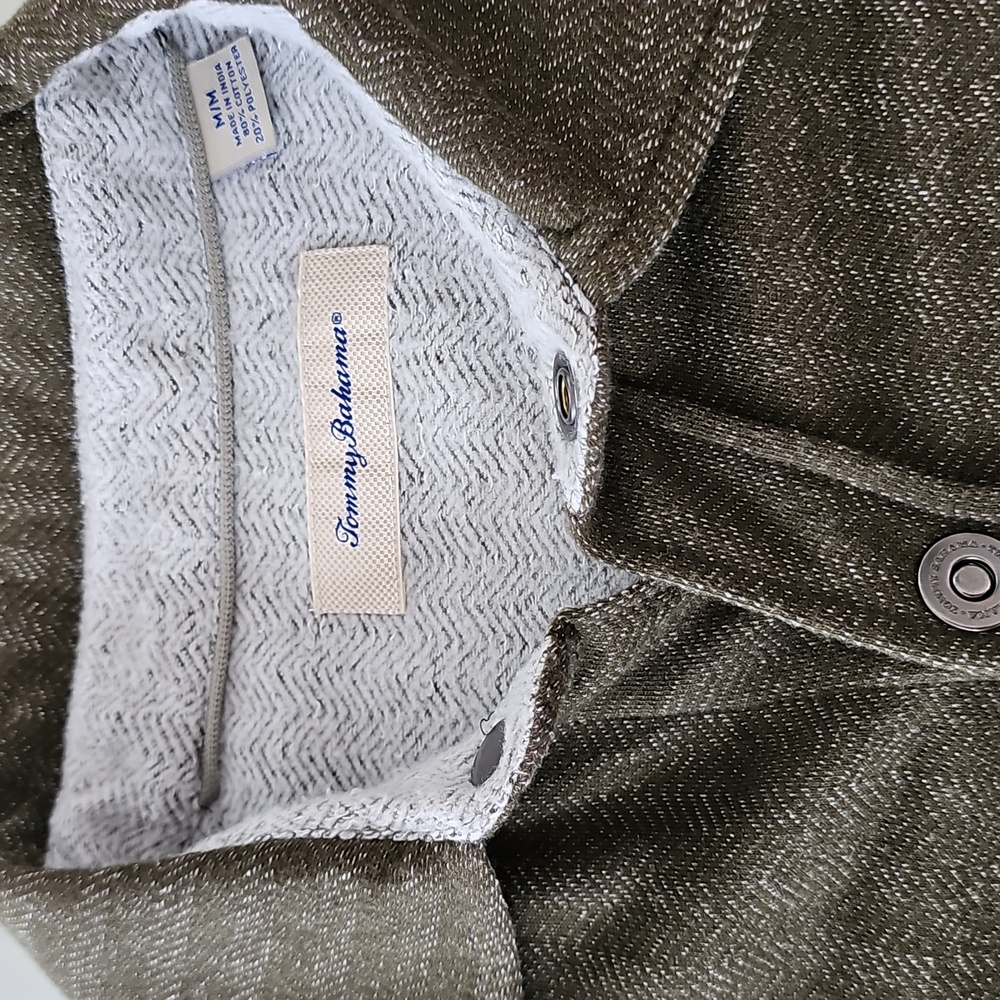 🌴HP🌴Tommy Bahama Shirt Jacket Men's Olive Green Fleece Medium - Picture 2 of 14